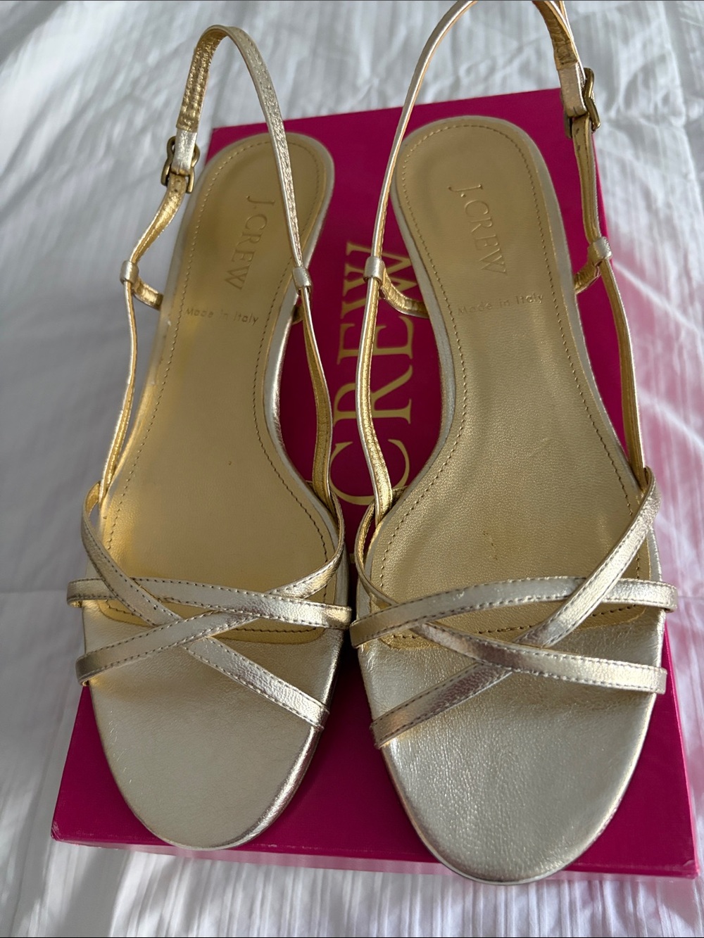 J.Crew Lucie Kitten Heels – Size 6½ (Platinum Gold) - Brand New